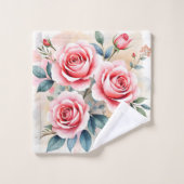 Pink Roses Beautiful Luxury Modern Collection Bad Handdoek (Wasdoekje)