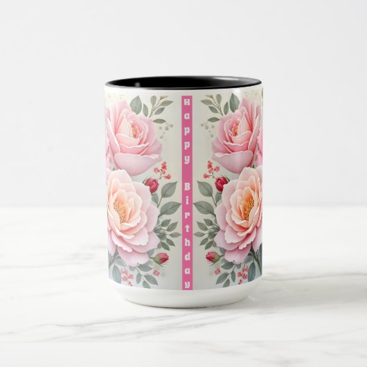 Pink Roses Beautiful Luxury Popular Collection Mok (Midden)