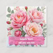 Pink Roses Beautiful Luxury Popular Collection Vierkante Visitekaartje (Voorkant)