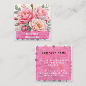 Pink Roses Beautiful Luxury Popular Collection Vierkante Visitekaartje (Voorkant / Achterkant)