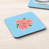 Pink roses bier onderzetter (Linkerzijde)
