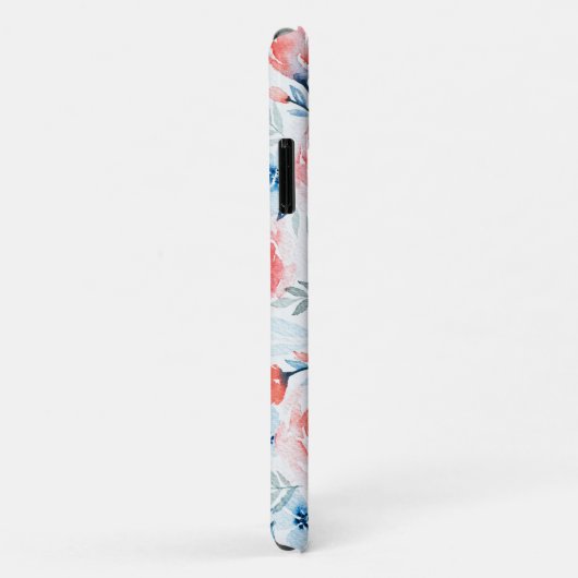 Pink Roses Blue Flowers Waterverf Floral Pattern Case-Mate iPhone Case (Achterkant/rechts)