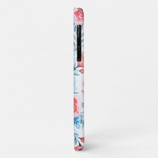 Pink Roses Blue Flowers Waterverf Floral Pattern Case-Mate iPhone Case (Achterkant/links)