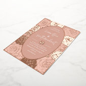 Pink Roses bruiloft Folie uitnodiging (Gedraaid)