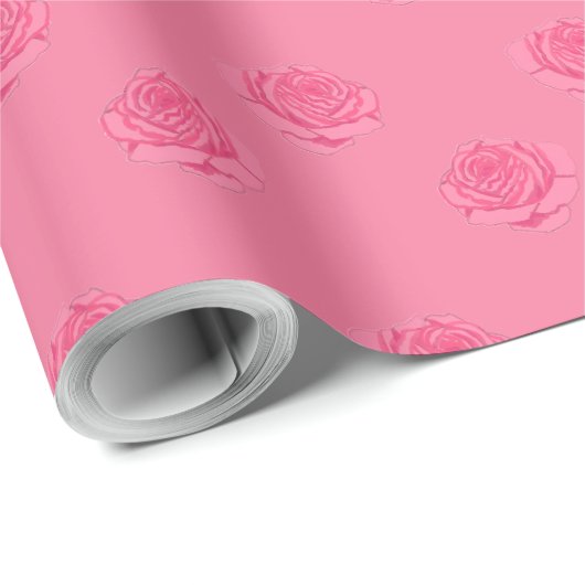 Pink roses cadeaupapier (Rol Hoek)