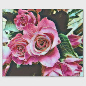 PINK ROSES CADEAUPAPIER (Vlak)