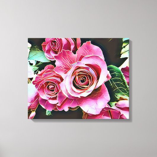 PINK ROSES CANVAS AFDRUK (Voorkant)