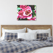 PINK ROSES CANVAS AFDRUK (Insitu (Slaapkamer))
