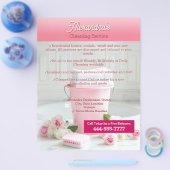 Pink Roses Cleaning Service Sjabloon Business Flyer (Enkel)