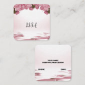 PINK ROSES CONTACTKAARTJE (Voorkant / Achterkant)