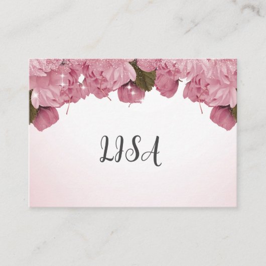 PINK ROSES CONTACTKAARTJE (Voorkant)