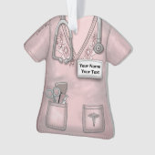Pink Roses custom Nurse scrubs ornament (voorkant)