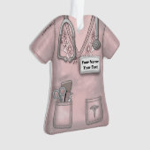 Pink Roses custom Nurse scrubs ornament (voorkant)