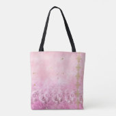 Pink Roses Damask Grunge - Canvas tas (Achterkant)