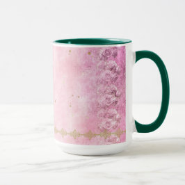 Pink Roses Damask Grunge - Mok, Beker Mok
