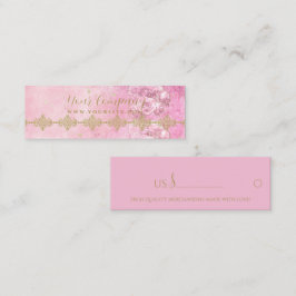 Pink Roses Damask Grunge - Prijs Label, Business C Mini Visitekaartje