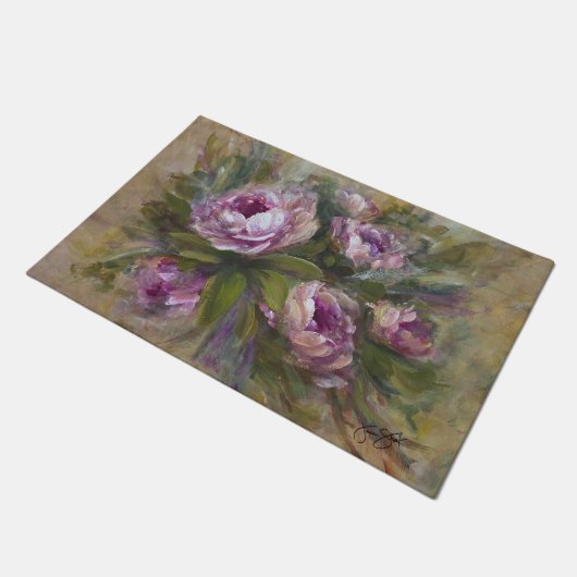 Pink Roses Deurmat (Schuin)