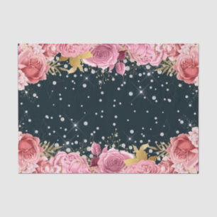 Pink Roses diamanten verfijnde schittering Tissuepapier