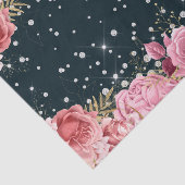 Pink Roses diamanten verfijnde schittering Tissuepapier (Detail)