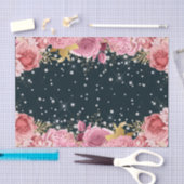 Pink Roses diamanten verfijnde schittering Tissuepapier (Craft)