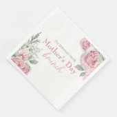 Pink Roses en Baby's Breath Moederdag Brunch Servet (Hoek)