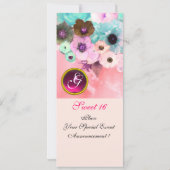 PINK ROSES EN BUTTERFLY SWEET 16 FOTO TEMPLATE KAART (Achterkant)