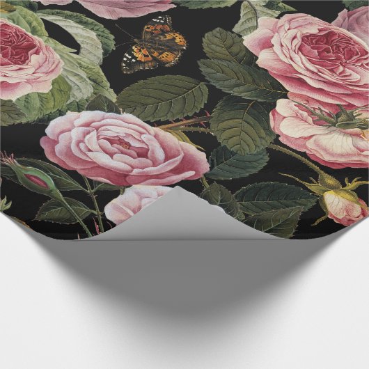 PINK ROSES EN GEEL BUTTERFLIES CADEAUPAPIER (Hoek)