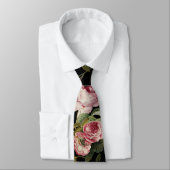 PINK ROSES EN GEEL BUTTERFLIES STROPDAS (Gebonden)