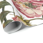 PINK ROSES EN GEEL BUTTERFLIES White Floral Cadeaupapier (Rol Hoek)