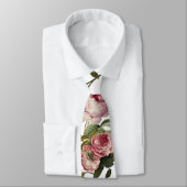 PINK ROSES EN GEEL BUTTERFLIES White Floral Stropdas (Gebonden)
