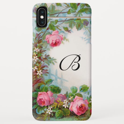 PINK ROSES EN JASMINES FLORAAL MONOGRAM Case-Mate iPhone CASE (Achterkant)