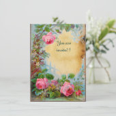 PINK ROSES EN JASMINES, perkament Kaart (Staand voorkant)