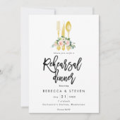 Pink Roses Faux Gold repetitie Diner Uitnodiging (Voorkant)