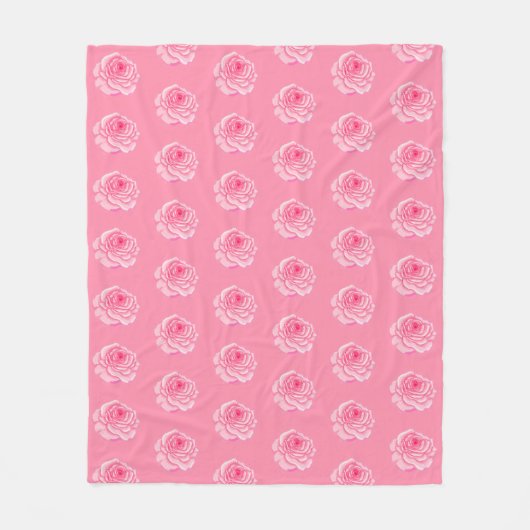 Pink roses fleece deken (Voorkant)