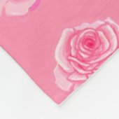 Pink roses fleece deken (Hoek)