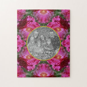 Pink Roses Floral Abstract Lijst Uw foto toevoegen Legpuzzel