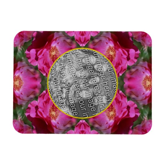 Pink Roses Floral Abstract Lijst Uw foto toevoegen Magneet (Horizontaal)