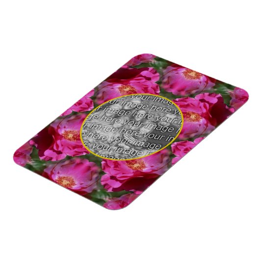 Pink Roses Floral Abstract Lijst Uw foto toevoegen Magneet (Linkerzijde)