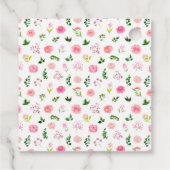 Pink Roses Floral Baby shower Dank u Bedankjes Labels (Achterkant)
