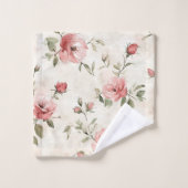 Pink Roses Floral  Bad Handdoek (Wasdoekje)