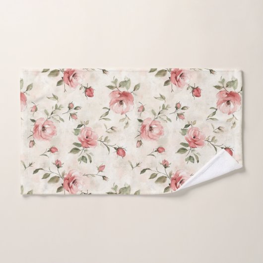 Pink Roses Floral Bad Handdoek (Handdoek)