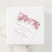 Pink Roses Floral Bridal Shower Bedankjes Labels (In situ)