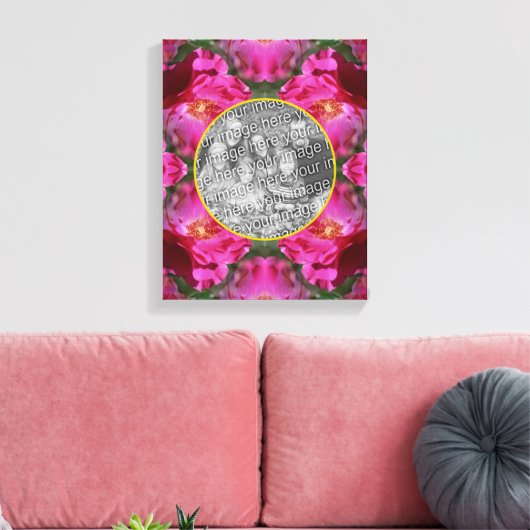 Pink Roses Floral Creëer Uw eigen foto Canvas Afdruk (Insitu (Woonkamer))