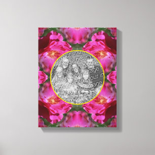 Pink Roses Floral Creëer Uw eigen foto Canvas Afdruk