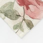 Pink Roses Floral  Fleece Deken (Hoek)