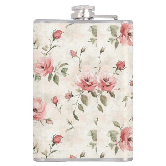 Pink Roses Floral Heupfles (Achterkant)