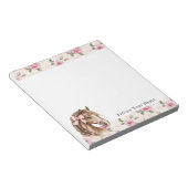 Pink Roses Floral Horse Bow Quote Notitieblok (Schuin)