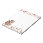 Pink Roses Floral Horse Bow Quote Notitieblok (Linkerzijde)
