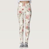 Pink Roses Floral  Leggings (Voorkant)