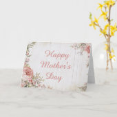 Pink Roses Floral Moederdag Wenskaart Kaart (Gele Bloem)